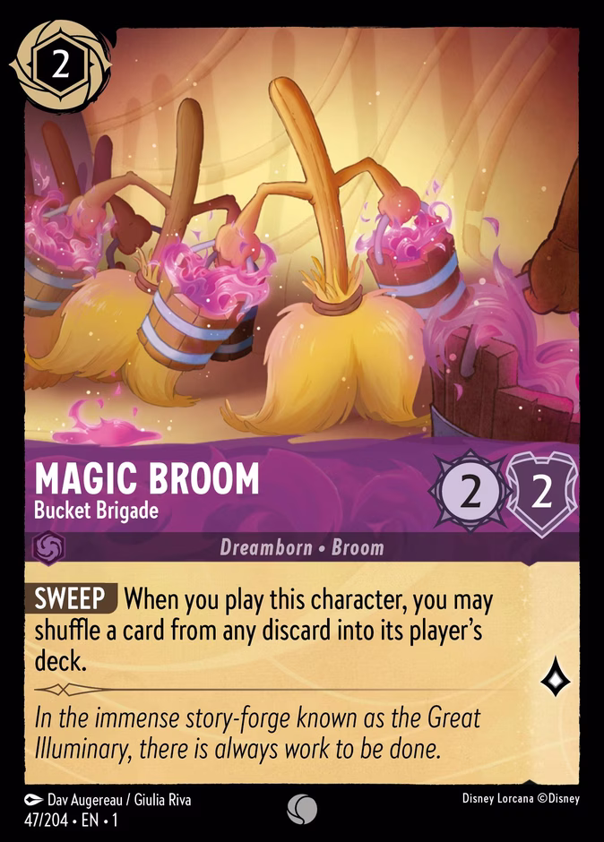 Magic Broom - Bucket Brigade — The First Chapter #47 (Disney Lorcana card)