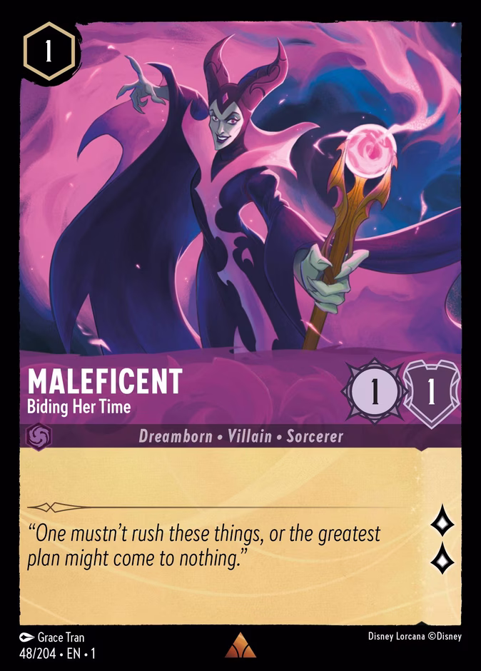 Maleficent - Biding Her Time — The First Chapter #48 (Disney Lorcana card)