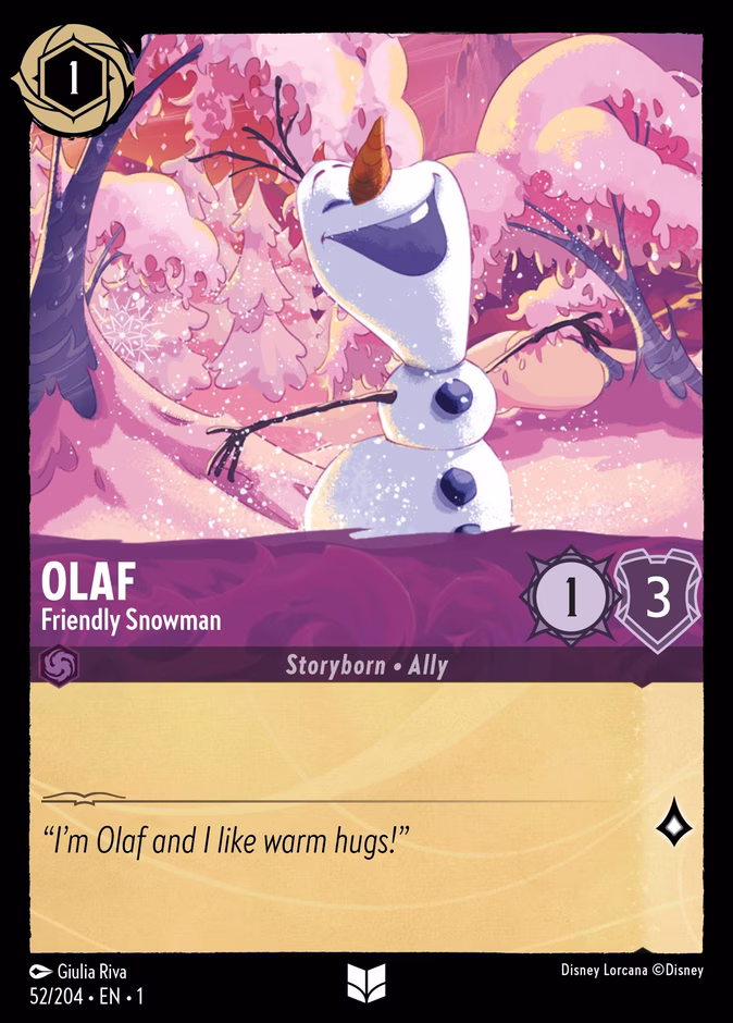 Olaf - Friendly Snowman — The First Chapter #52 (Disney Lorcana card)