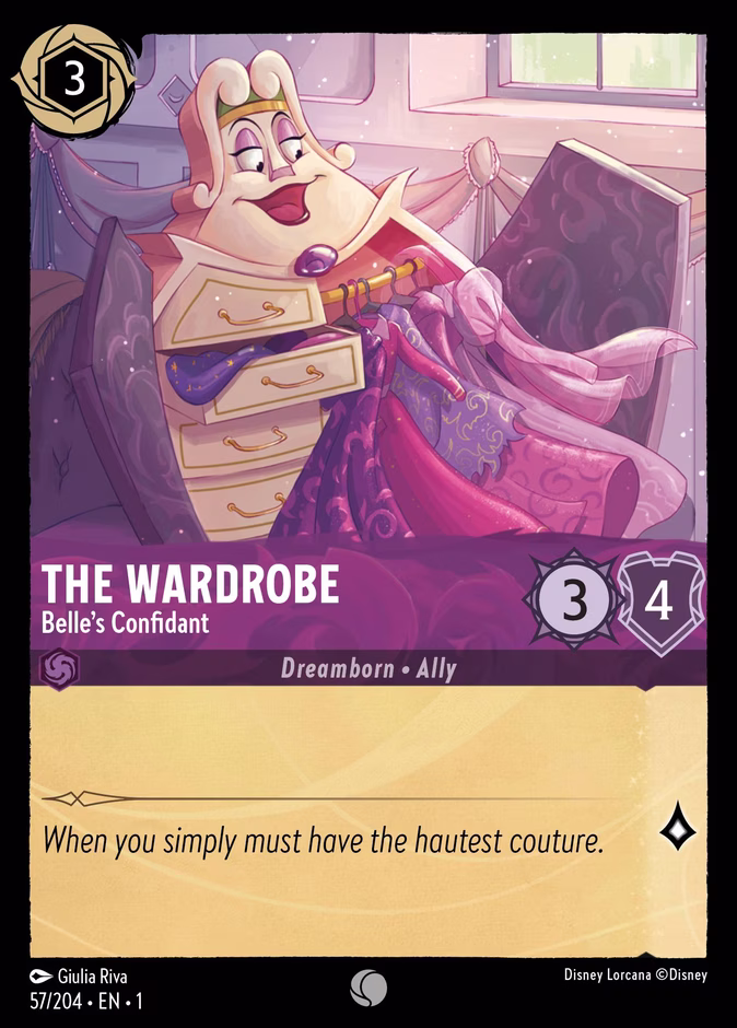 The Wardrobe - Belle's Confidant — The First Chapter #57 (Disney Lorcana card)