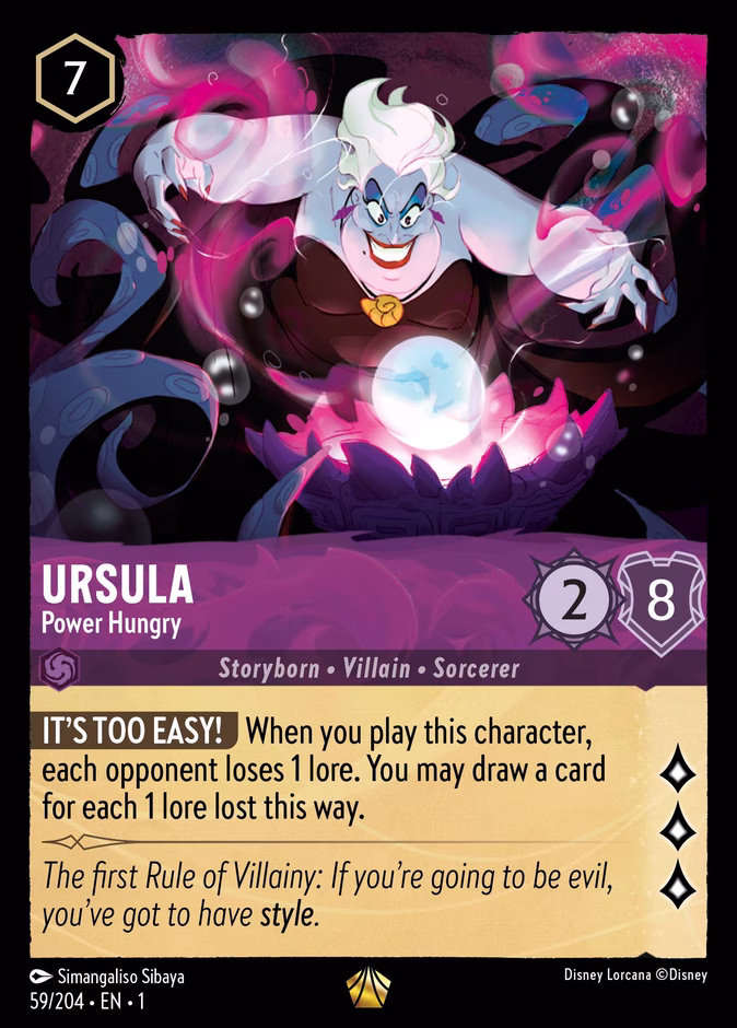 Ursula - Power Hungry — The First Chapter #59 (Disney Lorcana card)