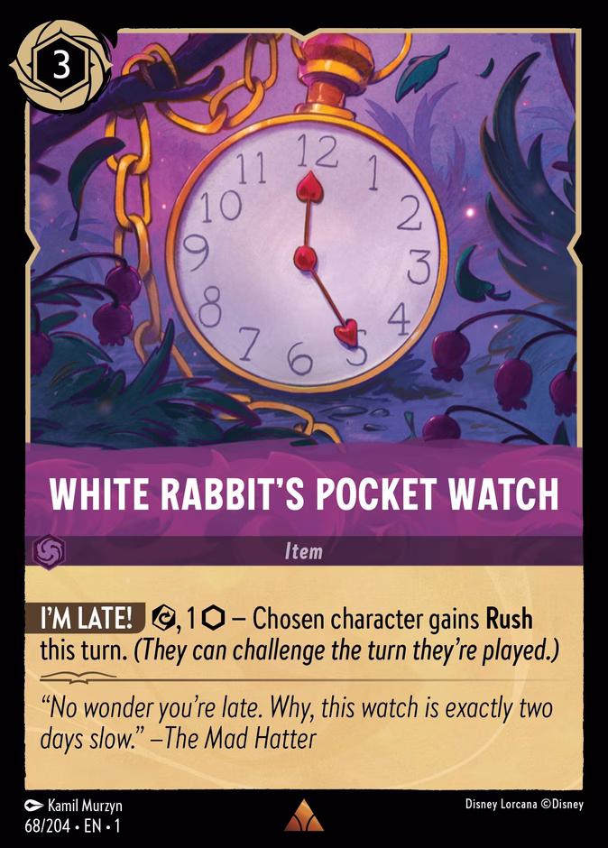 White Rabbit's Pocket Watch — The First Chapter #68 (Disney Lorcana card)