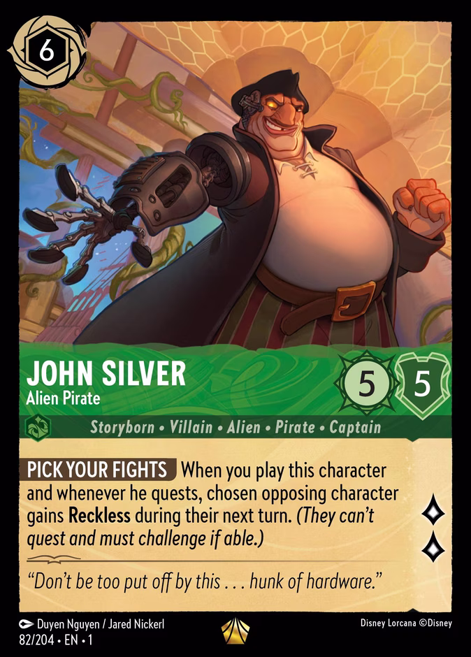 John Silver - Alien Pirate — The First Chapter #82 (Disney Lorcana card)