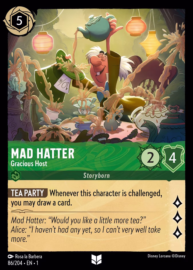 Mad Hatter - Gracious Host — The First Chapter #86 (Disney Lorcana card)