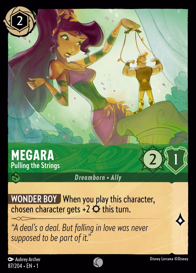 Megara - Pulling the Strings — The First Chapter #87 (Disney Lorcana card)