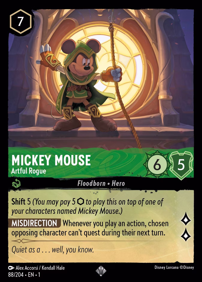 Mickey Mouse - Artful Rogue — The First Chapter #88 (Disney Lorcana card)