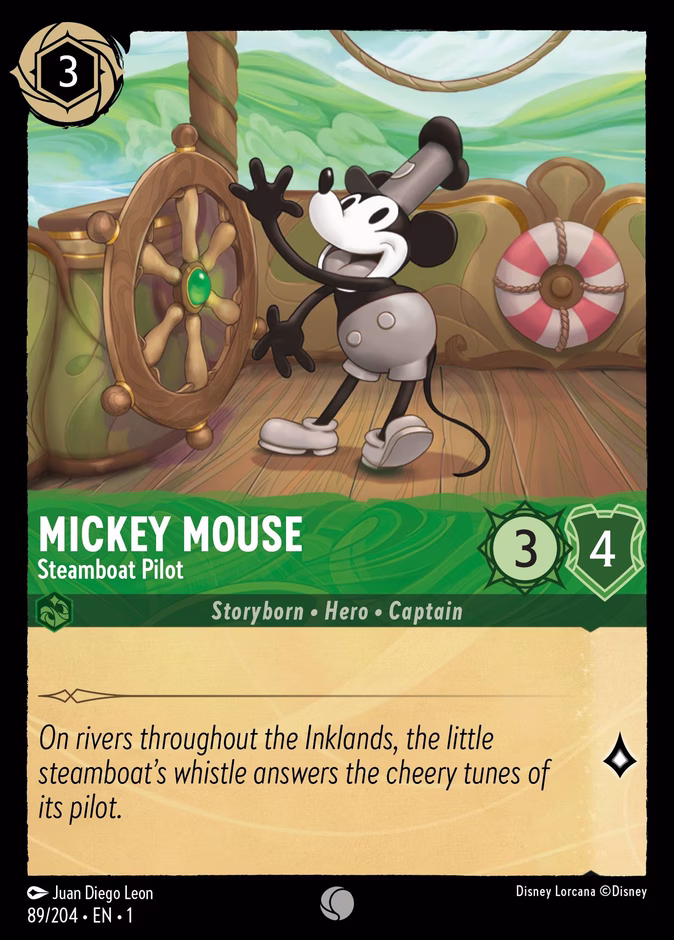 Mickey Mouse - Steamboat Pilot — The First Chapter #89 (Disney Lorcana card)