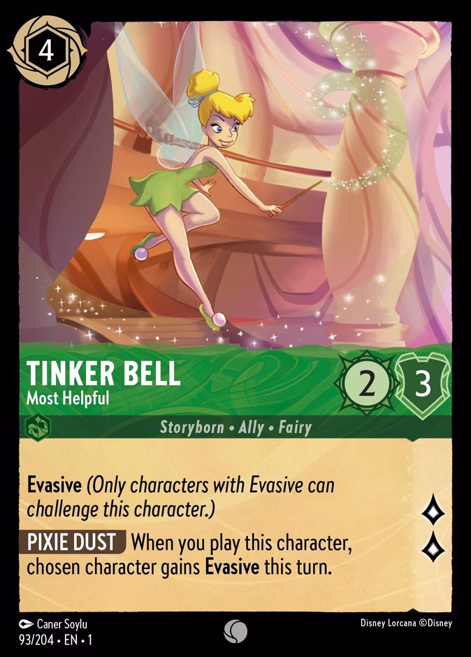 Tinker Bell - Most Helpful — The First Chapter #93 (Disney Lorcana card)