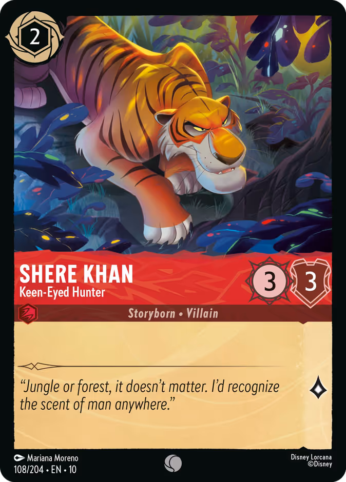 Shere Khan - Keen-Eyed Hunter — Whispers in the Well #108 (Disney Lorcana card)