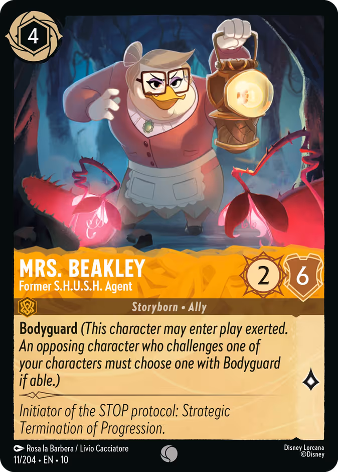 Mrs. Beakley - Former S.H.U.S.H. Agent — Whispers in the Well #11 (Disney Lorcana card)
