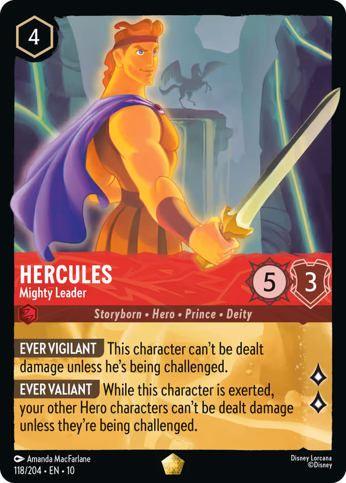 Hercules - Mighty Leader — Whispers in the Well #118 (Disney Lorcana card)