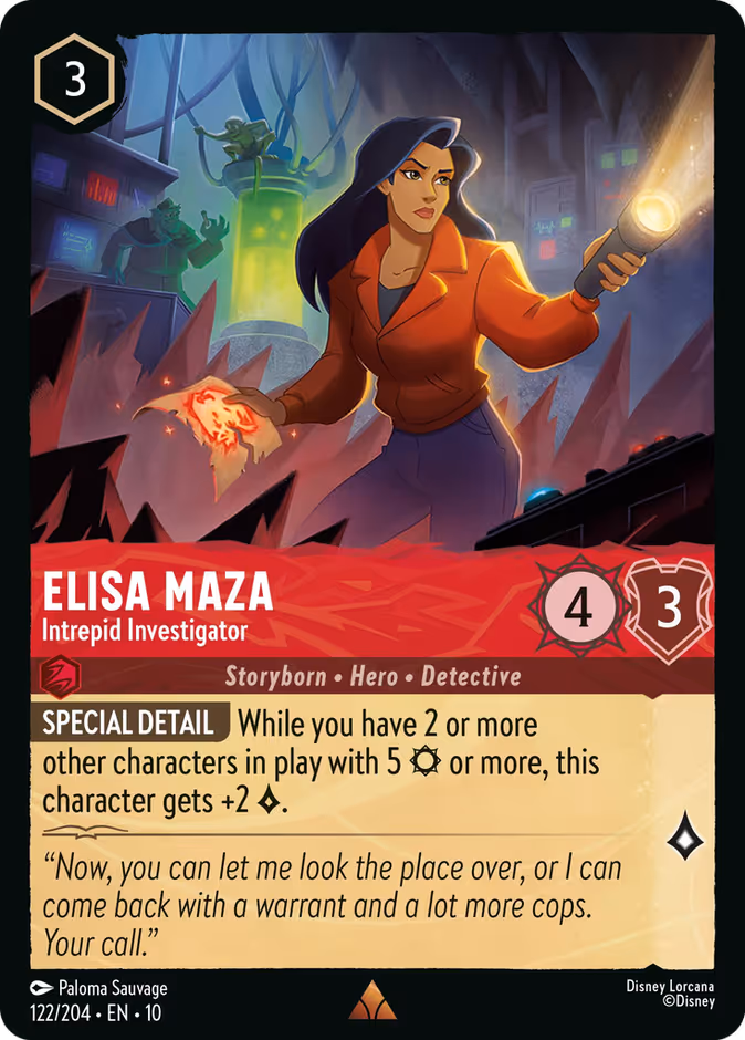 Elisa Maza - Intrepid Investigator — Whispers in the Well #122 (Disney Lorcana card)
