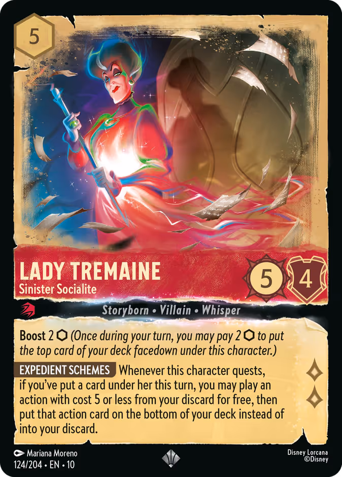 Lady Tremaine - Sinister Socialite — Whispers in the Well #124 (Disney Lorcana card)