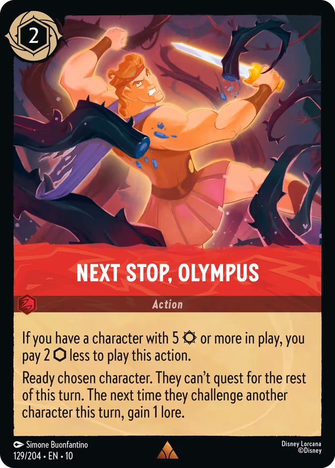Next Stop, Olympus — Whispers in the Well #129 (Disney Lorcana card)