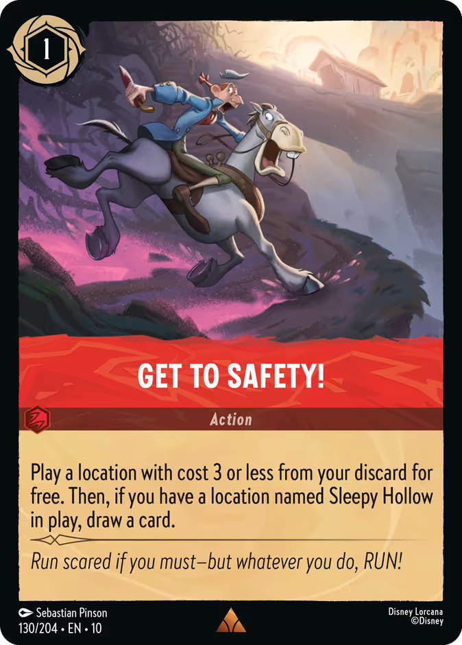 Get to Safety! — Whispers in the Well #130 (Disney Lorcana card)