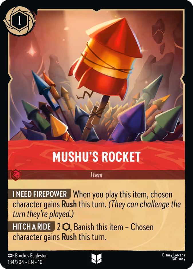 Mushu's Rocket — Whispers in the Well #134 (Disney Lorcana card)