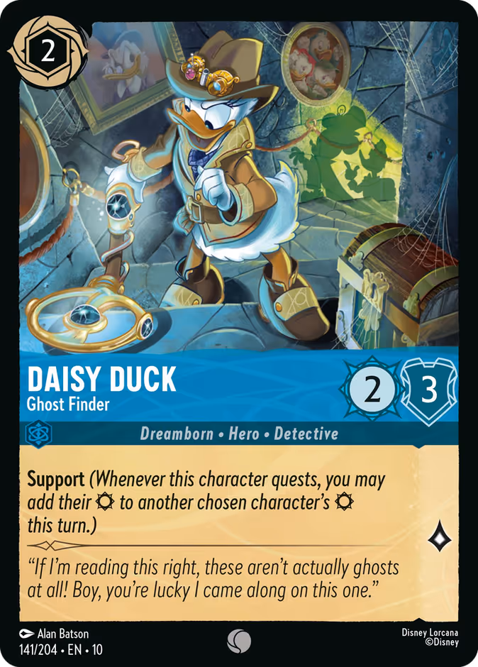 Daisy Duck - Ghost Finder — Whispers in the Well #141 (Disney Lorcana card)