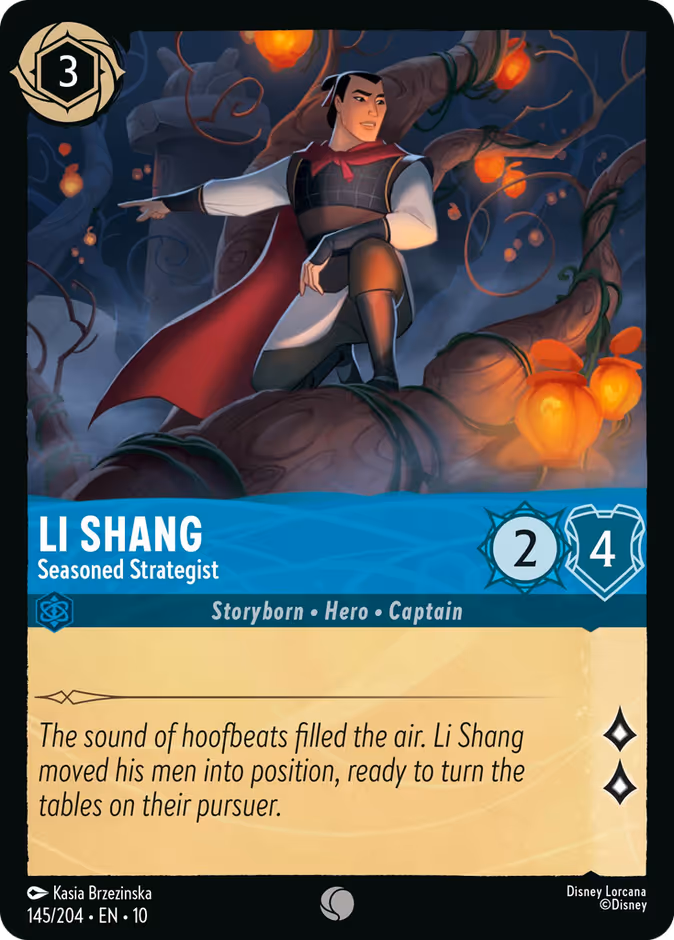 Li Shang - Seasoned Strategist — Whispers in the Well #145 (Disney Lorcana card)