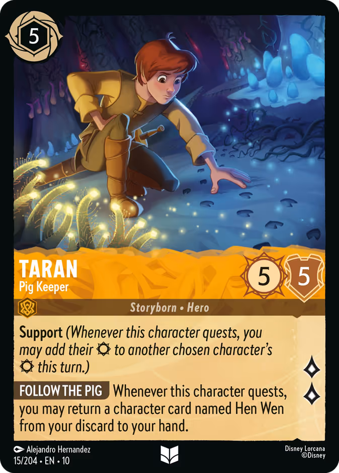 Taran - Pig Keeper — Whispers in the Well #15 (Disney Lorcana card)