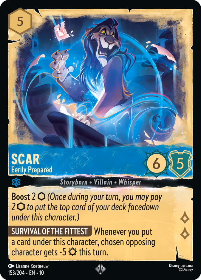 Scar - Eerily Prepared — Whispers in the Well #153 (Disney Lorcana card)