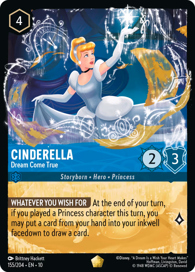 Cinderella - Dream Come True — Whispers in the Well #155 (Disney Lorcana card)