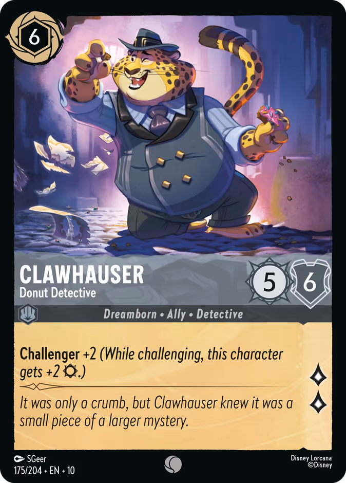 Clawhauser - Donut Detective — Whispers in the Well #175 (Disney Lorcana card)