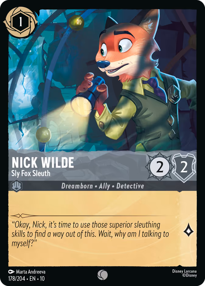 Nick Wilde - Sly Fox Sleuth — Whispers in the Well #178 (Disney Lorcana card)
