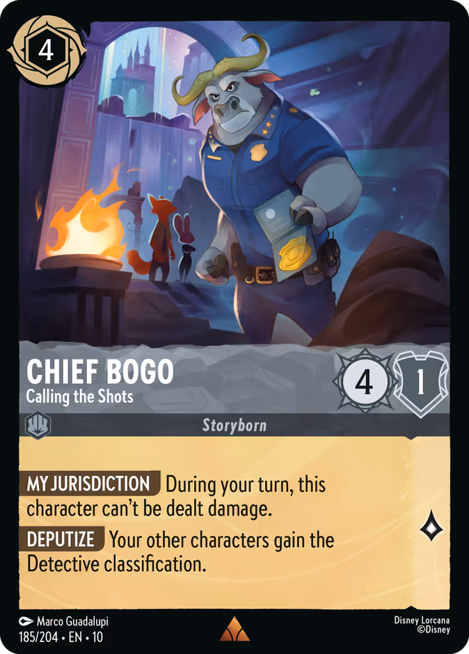 Chief Bogo - Calling the Shots — Whispers in the Well #185 (Disney Lorcana card)