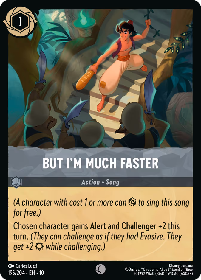 But I'm Much Faster — Whispers in the Well #195 (Disney Lorcana card)
