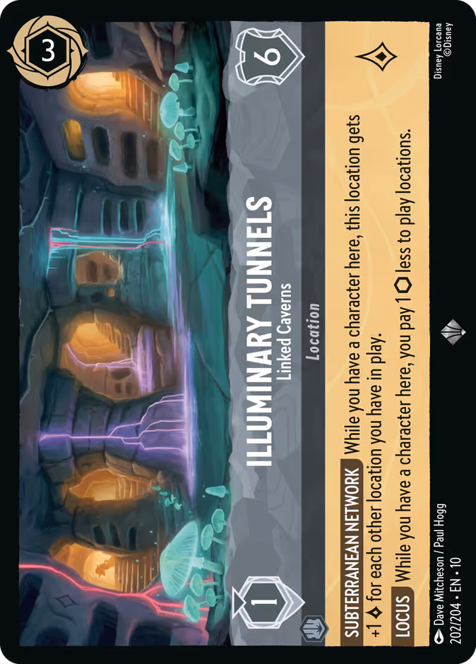 Illuminary Tunnels - Linked Caverns — Whispers in the Well #202 (Disney Lorcana card)