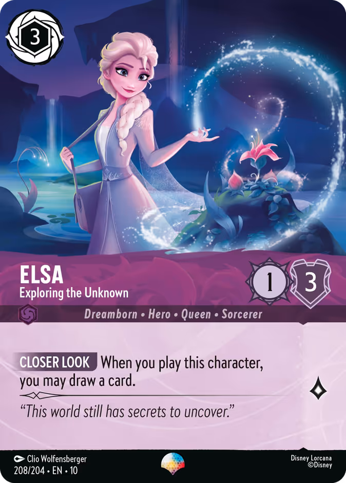 Elsa - Exploring the Unknown — Whispers in the Well #208 (Disney Lorcana card)