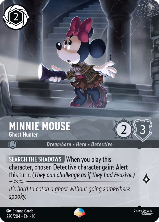 Minnie Mouse - Ghost Hunter — Whispers in the Well #220 (Disney Lorcana card)