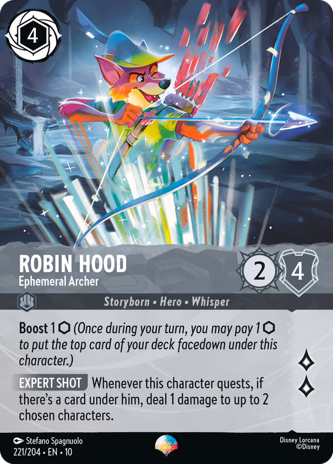 Robin Hood - Ephemeral Archer — Whispers in the Well #221 (Disney Lorcana card)
