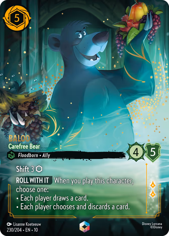 Baloo - Carefree Bear — Whispers in the Well #230 (Disney Lorcana card)