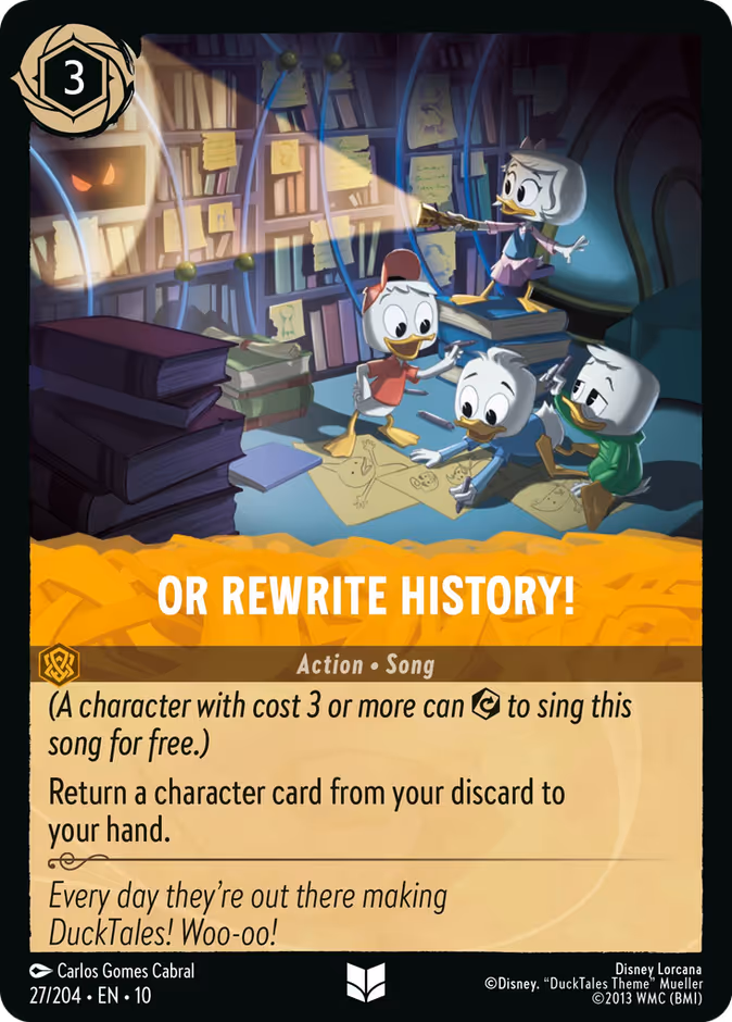 Or Rewrite History! — Whispers in the Well #27 (Disney Lorcana card)