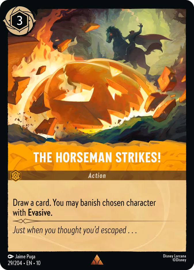 The Horseman Strikes! — Whispers in the Well #29 (Disney Lorcana card)