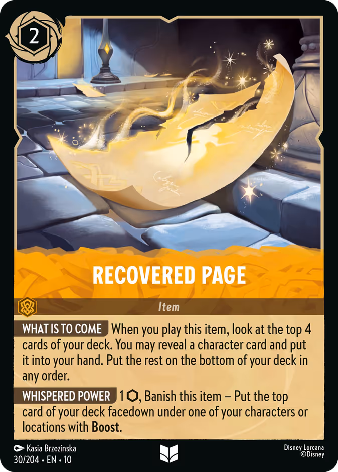 Recovered Page — Whispers in the Well #30 (Disney Lorcana card)
