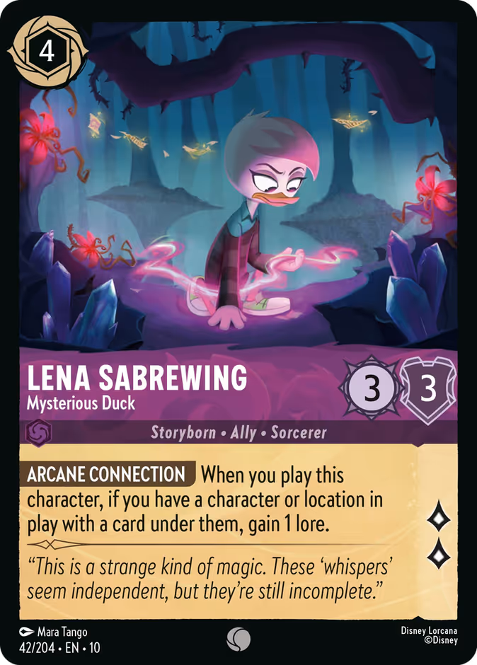 Lena Sabrewing - Mysterious Duck — Whispers in the Well #42 (Disney Lorcana card)