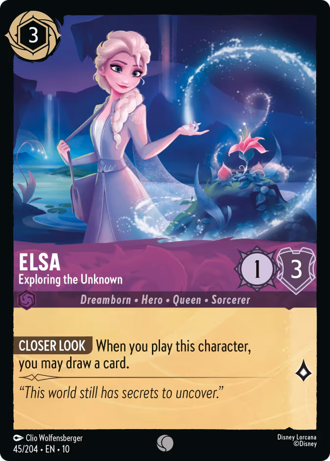 Elsa - Exploring the Unknown — Whispers in the Well #45 (Disney Lorcana card)