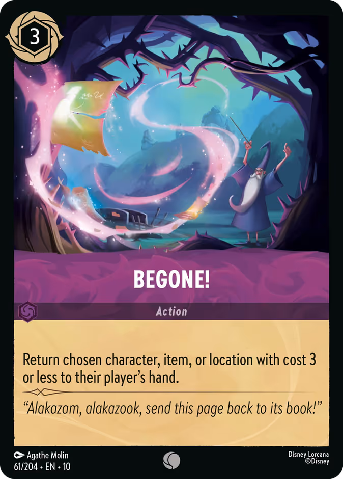 Begone! — Whispers in the Well #61 (Disney Lorcana card)