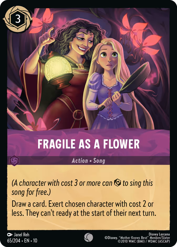 Fragile as a Flower — Whispers in the Well #65 (Disney Lorcana card)
