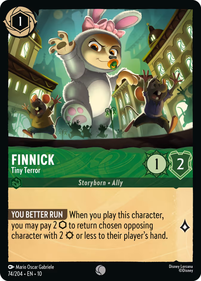 Finnick - Tiny Terror — Whispers in the Well #74 (Disney Lorcana card)