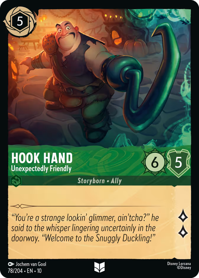 Hook Hand - Unexpectedly Friendly — Whispers in the Well #78 (Disney Lorcana card)