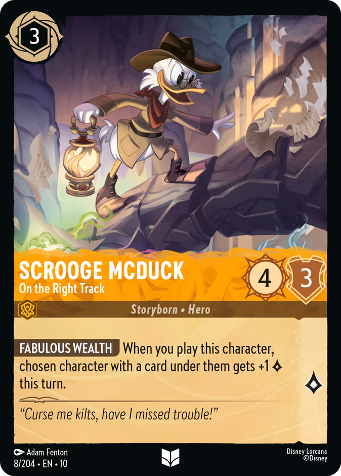 Scrooge McDuck - On the Right Track — Whispers in the Well #8 (Disney Lorcana card)