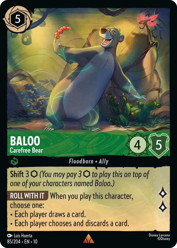 Baloo - Carefree Bear — Whispers in the Well #85 (Disney Lorcana card)