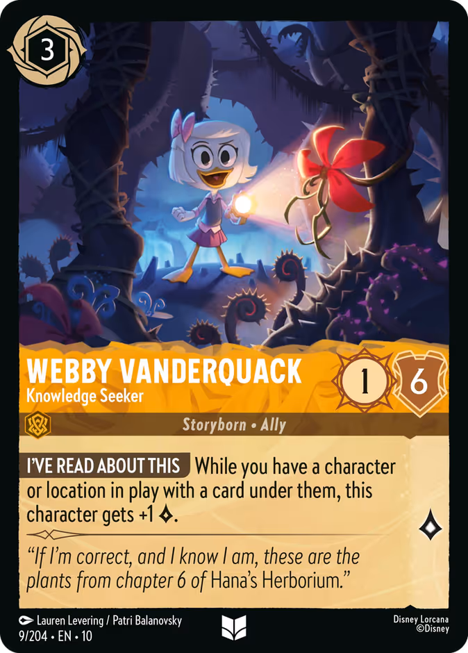 Webby Vanderquack - Knowledge Seeker — Whispers in the Well #9 (Disney Lorcana card)