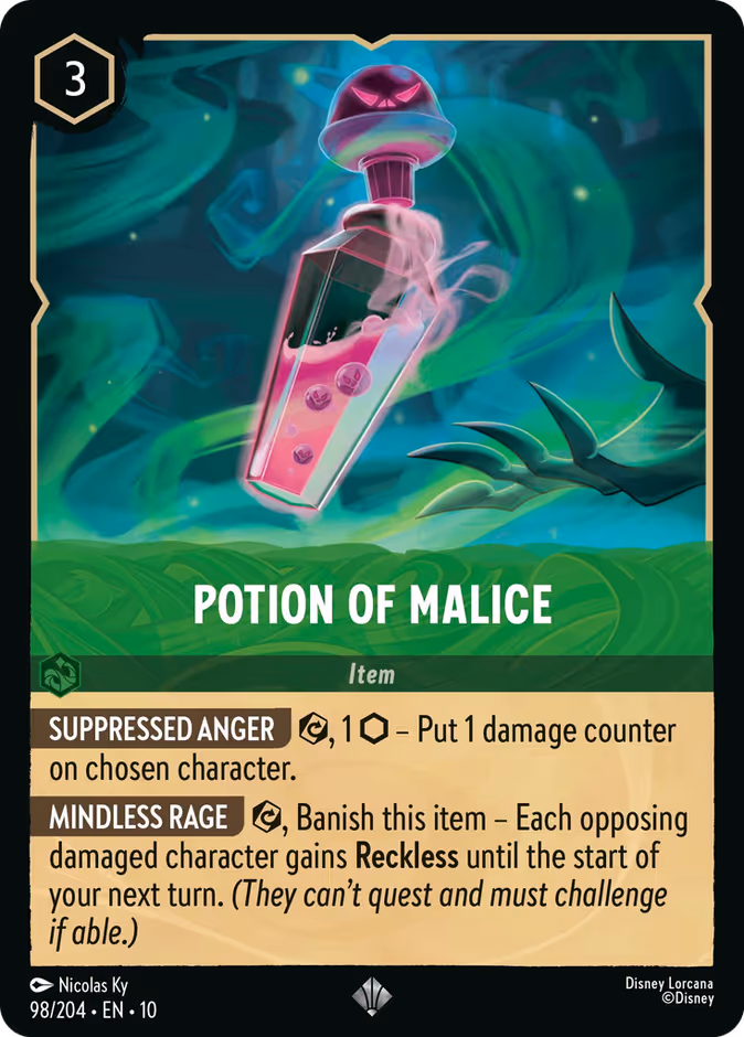 Potion of Malice — Whispers in the Well #98 (Disney Lorcana card)