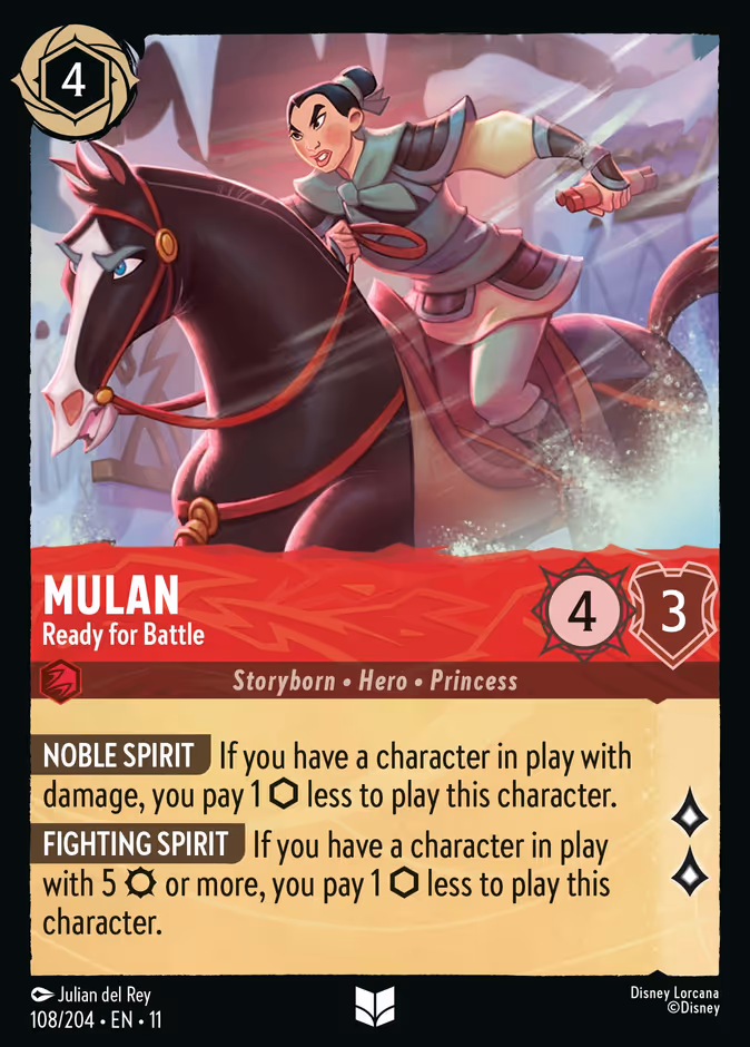 Mulan - Ready for Battle — Winterspell #108 (Disney Lorcana card)