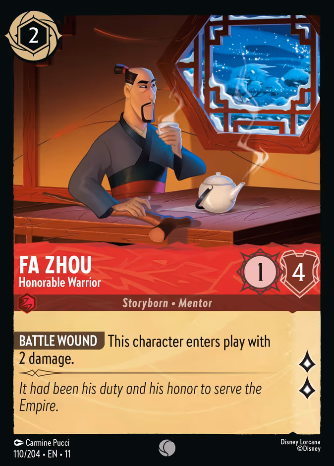 Fa Zhou - Honorable Warrior — Winterspell #110 (Disney Lorcana card)