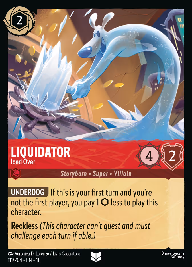 Liquidator - Iced Over — Winterspell #111 (Disney Lorcana card)
